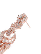 Luxury CZ Floral Dangle Earrings