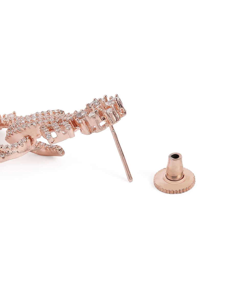 Luxury CZ Floral Dangle Earrings