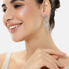 Starlight CZ Sway Drop Statement Earrings