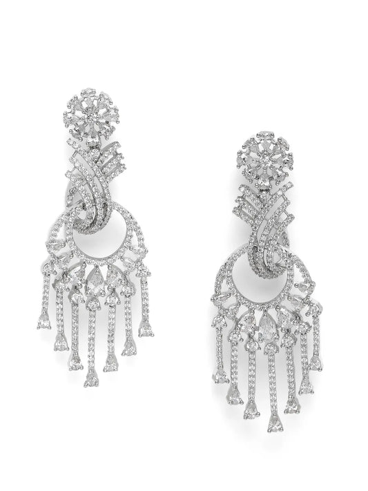 Starlight CZ Sway Drop Statement Earrings