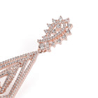 Layered Geometric CZ Drop Earrings - Rose Gold