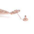 Layered Geometric CZ Drop Earrings - Rose Gold