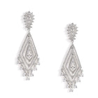 Layered Geometric CZ Drop Earrings - Silver