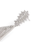 Layered Geometric CZ Drop Earrings - Silver