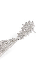 Layered Geometric CZ Drop Earrings - Silver