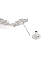 Layered Geometric CZ Drop Earrings - Silver