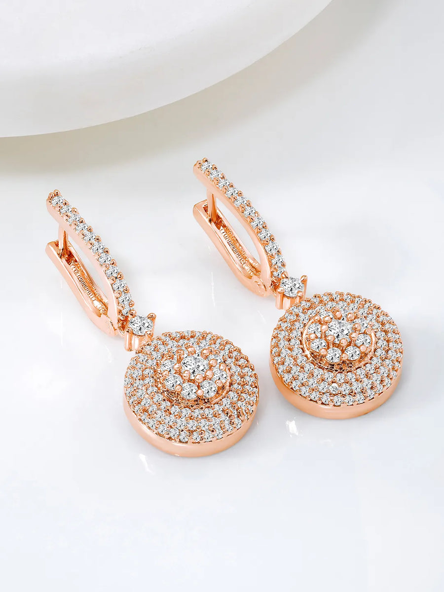 Dazzling CZ Hoop Drop Sparkle Earrings