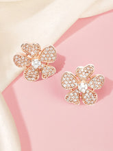 Sparkling Floral CZ Stud Earrings