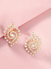 Sparkling Swirl Stud Earrings