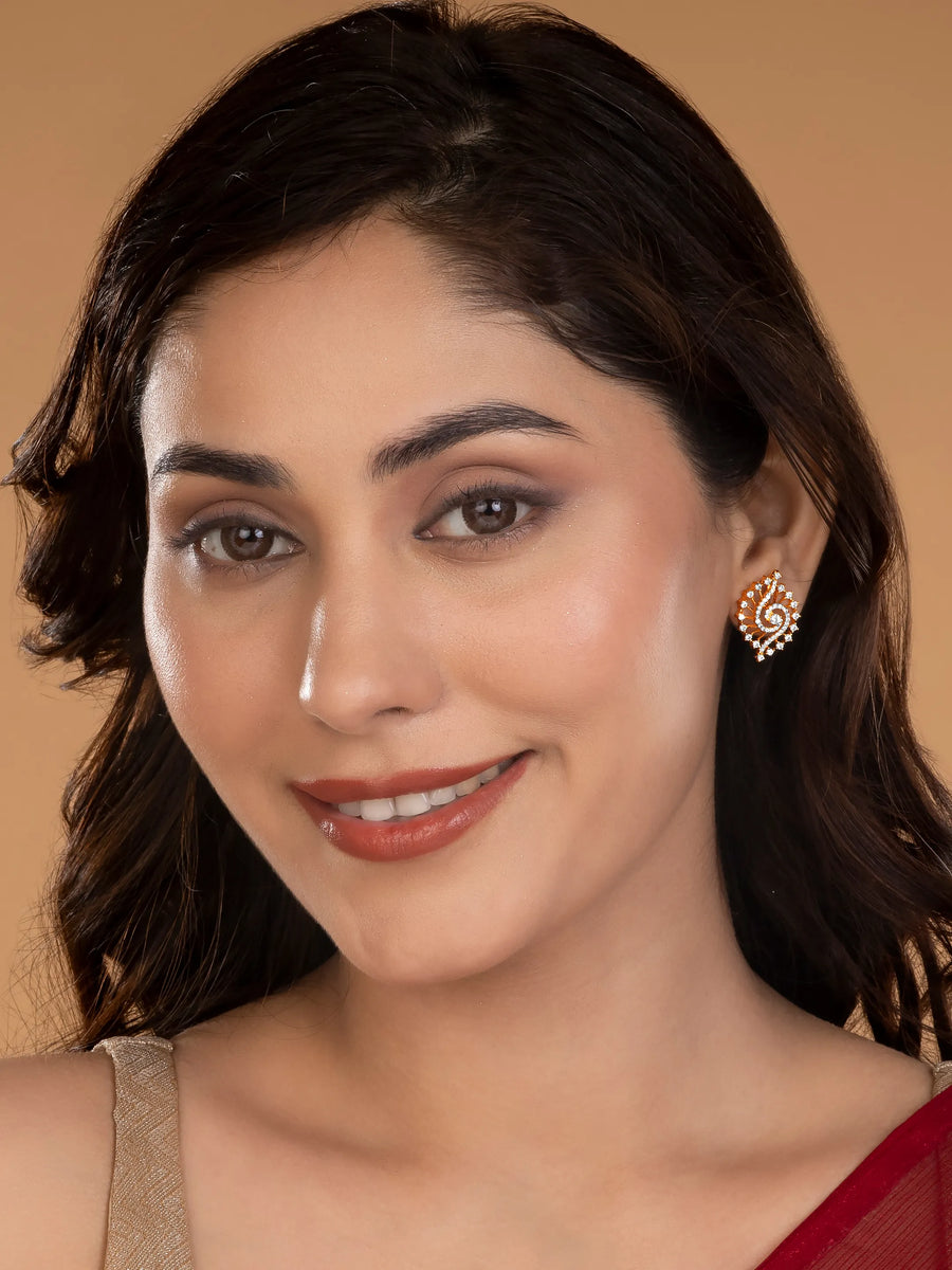 Sparkling Swirl Stud Earrings