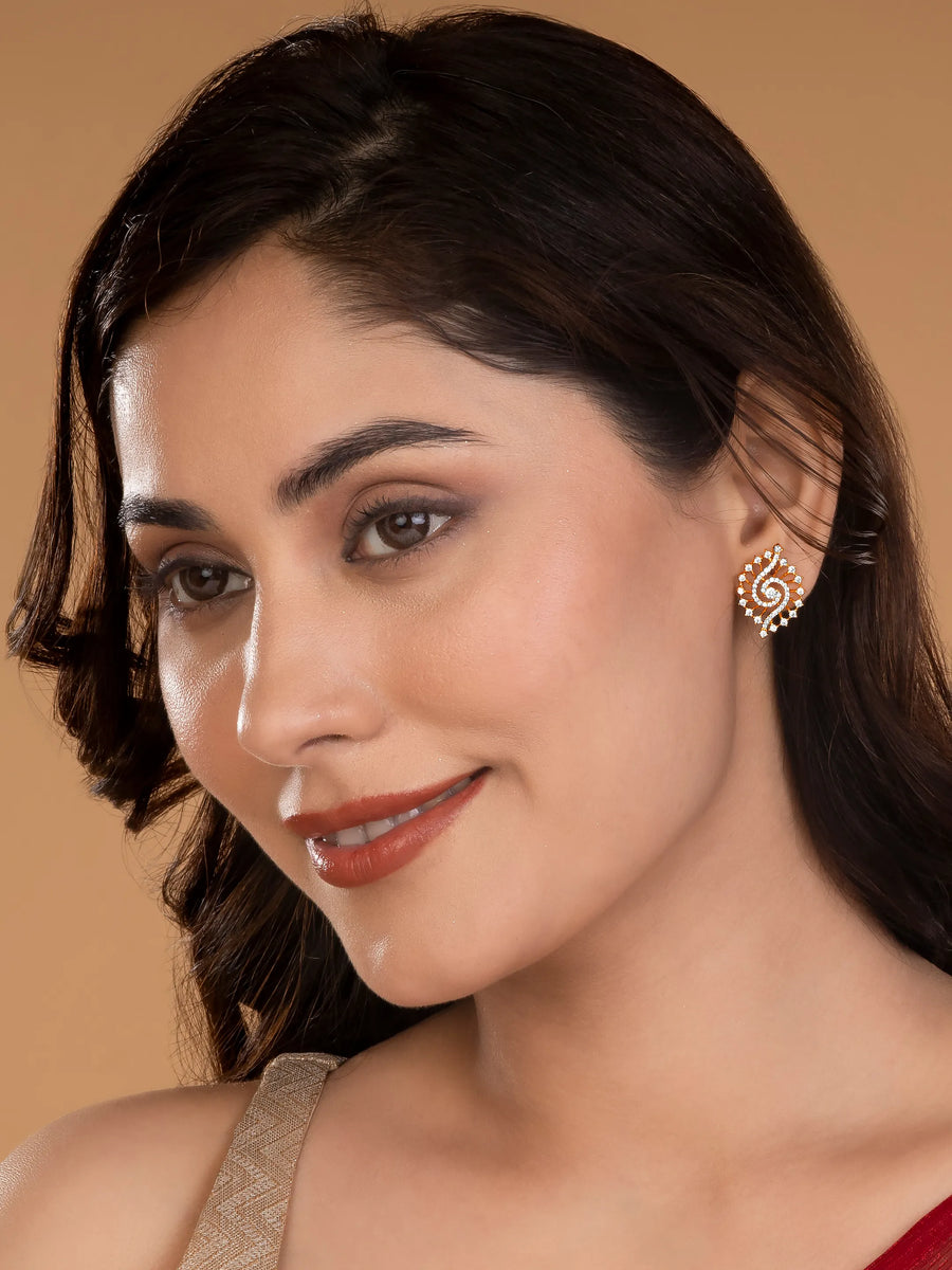 Sparkling Swirl Stud Earrings