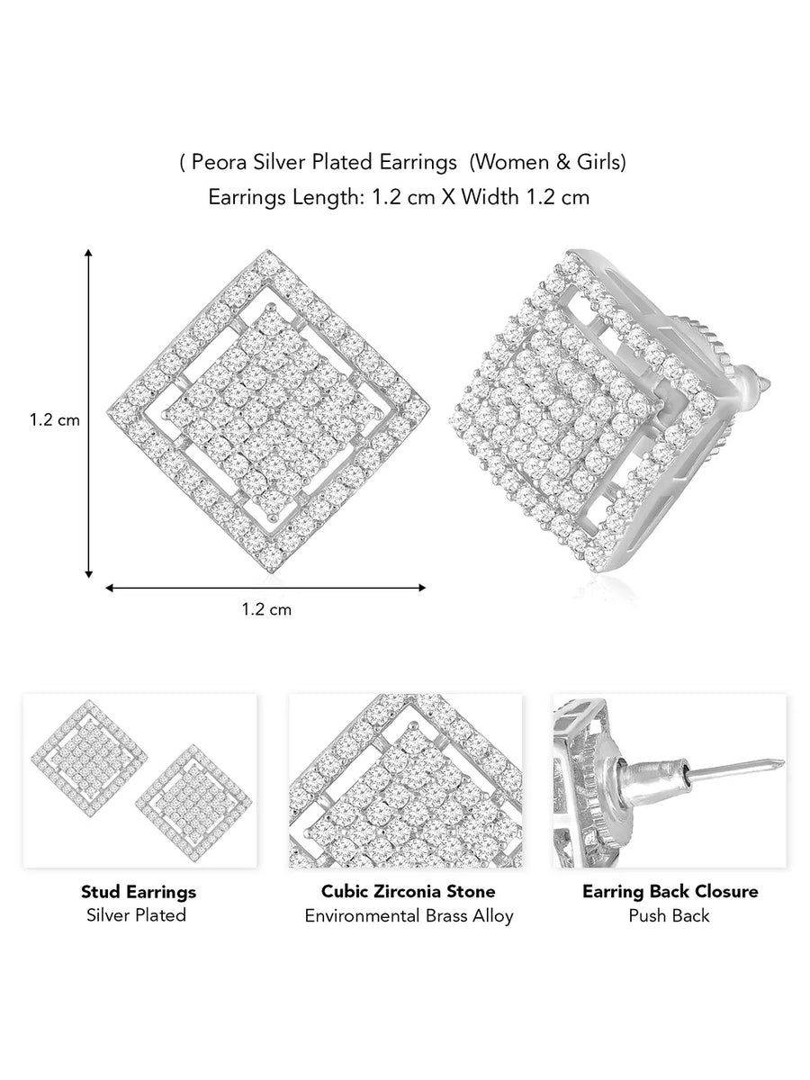 Square Shape Earrings | Modern & Stylish Imitation Jewellery by Peora