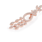 Floral Teardrop CZ Dangler Earrings - Rose Gold