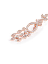 Floral Teardrop CZ Dangler Earrings - Rose Gold
