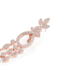 Floral Teardrop CZ Dangler Earrings - Rose Gold