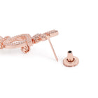 Floral Teardrop CZ Dangler Earrings - Rose Gold