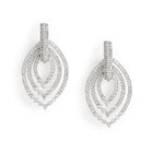 Layered Oval CZ Hoop Drop Earrings
