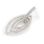 Layered Oval CZ Hoop Drop Earrings