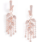 Floral Vine CZ Dangler Earrings - Rose Gold