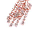 Floral Vine CZ Dangler Earrings - Rose Gold