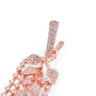 Floral Vine CZ Dangler Earrings - Rose Gold
