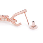 Floral Vine CZ Dangler Earrings - Rose Gold