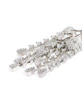 Floral Vine CZ Dangler Earrings - Silver