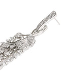 Floral Vine CZ Dangler Earrings - Silver