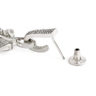 Floral Vine CZ Dangler Earrings - Silver