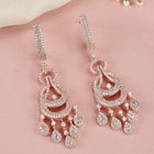 Luxurious Pave CZ Teardrop Earrings - Rose Gold