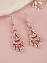 Luxurious Pave CZ Teardrop Earrings - Rose Gold