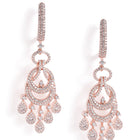 Luxurious Pave CZ Teardrop Earrings - Rose Gold
