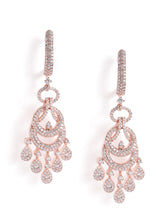 Luxurious Pave CZ Teardrop Earrings - Rose Gold