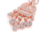 Luxurious Pave CZ Teardrop Earrings - Rose Gold