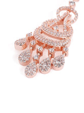 Luxurious Pave CZ Teardrop Earrings - Rose Gold