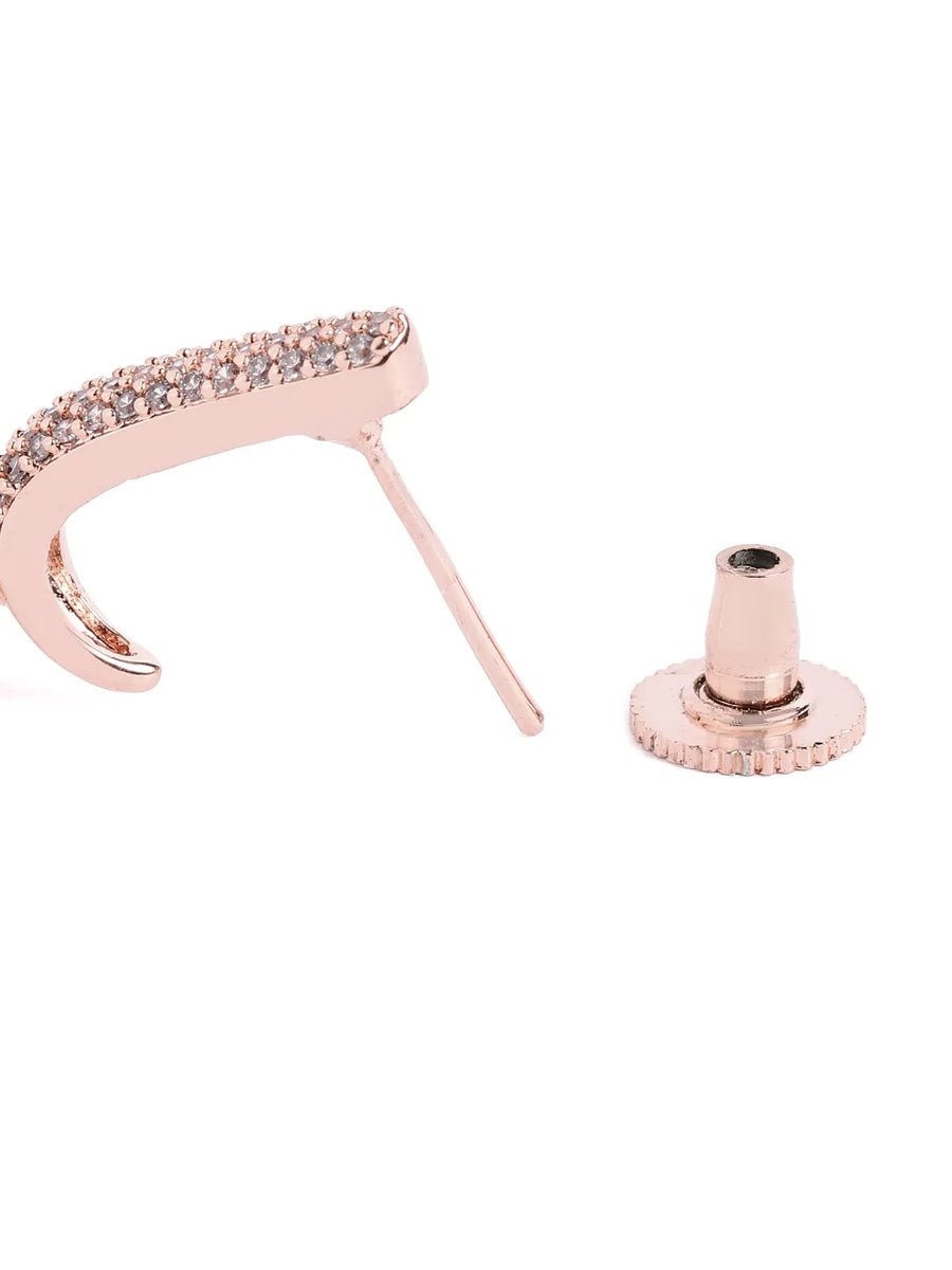 Luxurious Pave CZ Teardrop Earrings - Rose Gold