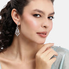 Luxurious Pave CZ Teardrop Earrings - Silver