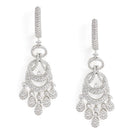 Luxurious Pave CZ Teardrop Earrings - Silver