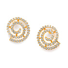 Unique Coil Shape CZ Stud Earrings