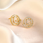 Unique Coil Shape CZ Stud Earrings