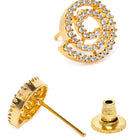 Unique Coil Shape CZ Stud Earrings