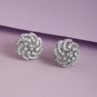 Exquisite CZ Studded Floral Earrings