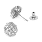 Exquisite CZ Studded Floral Earrings