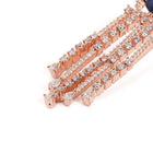 Pear Stone CZ Tassel Drop Earrings - Blue