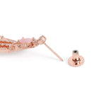 Pear Stone CZ Tassel Drop Earrings - Pink