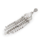 Pear Stone CZ Tassel Drop Earrings - White