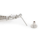 Pear Stone CZ Tassel Drop Earrings - White