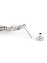 Pear Stone CZ Tassel Drop Earrings - White