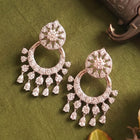Peora Tara Chandbali CZ Silver Earrings