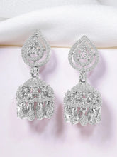 CZ Stone Drop Style Jhumka Earrings